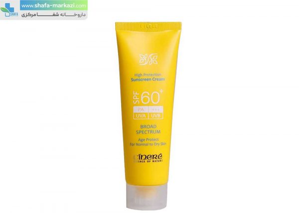 کرم-ضد-آفتاب-SPF60-سینره-مناسب-پوست-های-معمولی-تا-خشک-بدون-رنگ