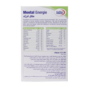 قرص منتال انرژی یوروویتال با ترکیبات موثر به تقویت حافظه و یادگیری کمک می کند.